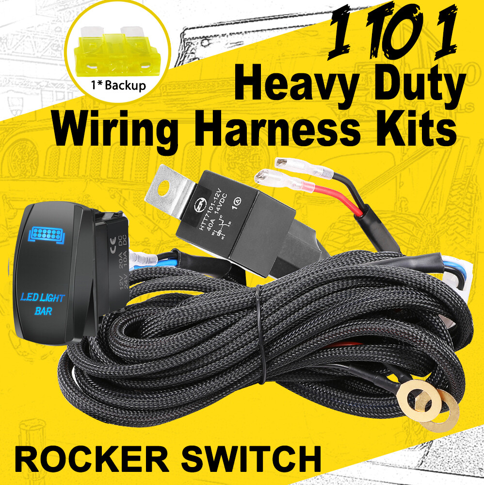 LED Light Bar Wiring Harness Kit With 40A Relay, Fuse & On/Off Switch - 12V 4-Lead For CREE, Philips, EPISTAR, OSRAM Bars 11 thumbnail image
