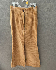 Vintage 1960s 70s ARTBRO Jr. SPORTSWEAR Women's sz 7 CHENILLE PANTS Bell Bottom