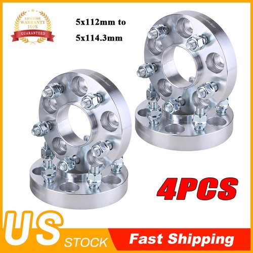 4 Pack 25mm Wheel Adapters 5x112 To 5x114.3 (Hub To Wheel) W/ 66.6cb