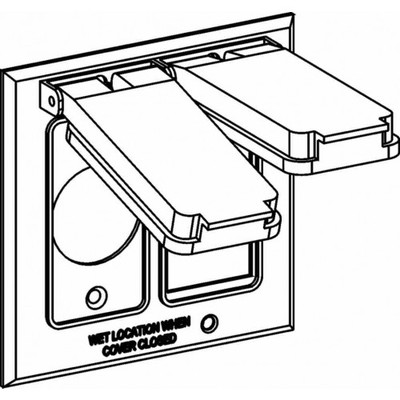 Orbit 2C-GS 2-Gang Weatherproof Cover Single GFCI and Single Receptacle Switch