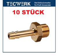 10 StüCk Tecwer Druckluft Messing GewindetüLle Mit AußEngewinde 3/8 Zoll Lw 6 Mm