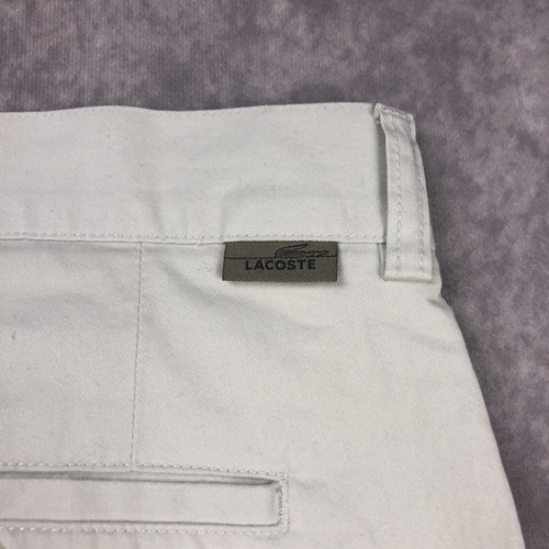 Lacoste Pants Mens US 50 Beige Flat Front Khaki Cotton Preppy Work Trousers - Picture 21 of 21