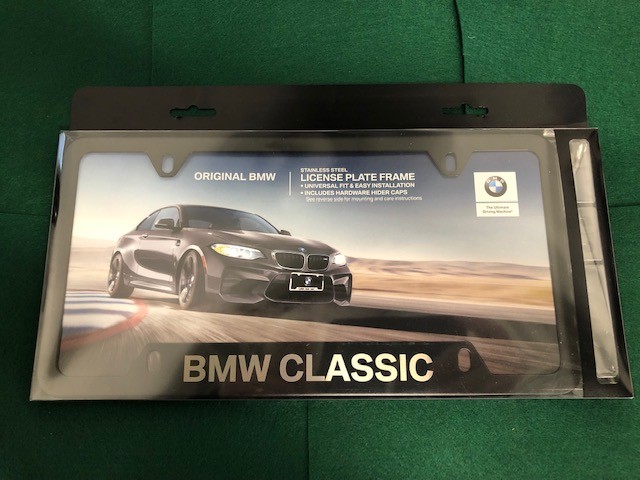 BMW CLASSIC ETCHED BLACK LICENSE PLATE FRAME | eBay