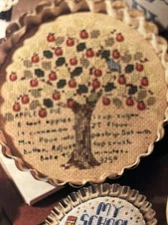 Apple Pie Tartlet Pan Counted Crosstitch Pattern Recipe Tree Kitchen
