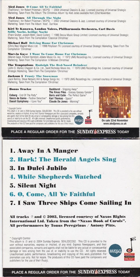 CHRISTMAS COLLECTION ( SUNDAY EXPRESS Newspaper 2 CD Set ) - Bild 2 von 3