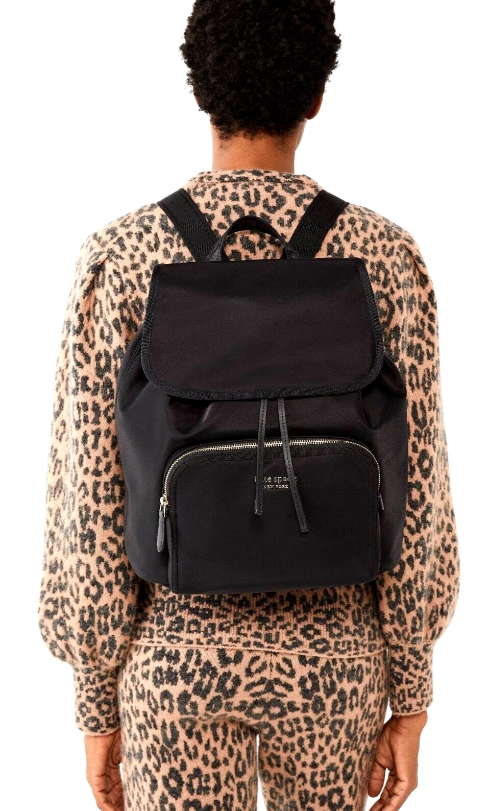 Zaino medio Kate Spade Sam nylon nero nuovo