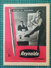 059 PUBLICITE ANCIENNE 1950 34x25cm Ecrivez en souplesse Reynolds secrétaire