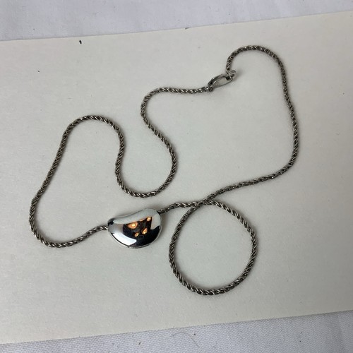 Vintage Tiffany And Co. Sterling Silver Bean Pendant Slider Necklace Signed - Picture 4 of 10
