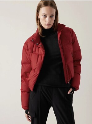 New Athleta Summit Down Jacket Coat Puffer Candy Red Sz ST NEW Ret. $199