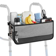 Large Walker Basket for Folding Walkers Foldable Walker Storage Bag Organizer