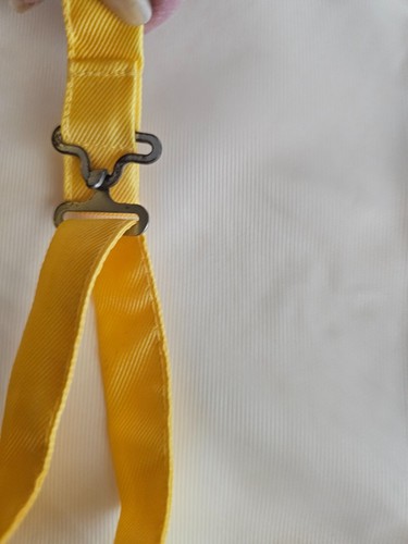 Formal Men's Teen Boy 2 pc YELLOW Adjustable Waistcoat Vest & Pre-tied Tie - Picture 12 of 12