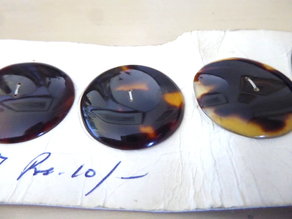 Six Faux Tortoise Shell Buttons and Buckle - Image 4 of 4