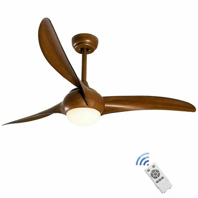 52" Low Profile Rustic Ceiling Fan with LED Light & Remote ...