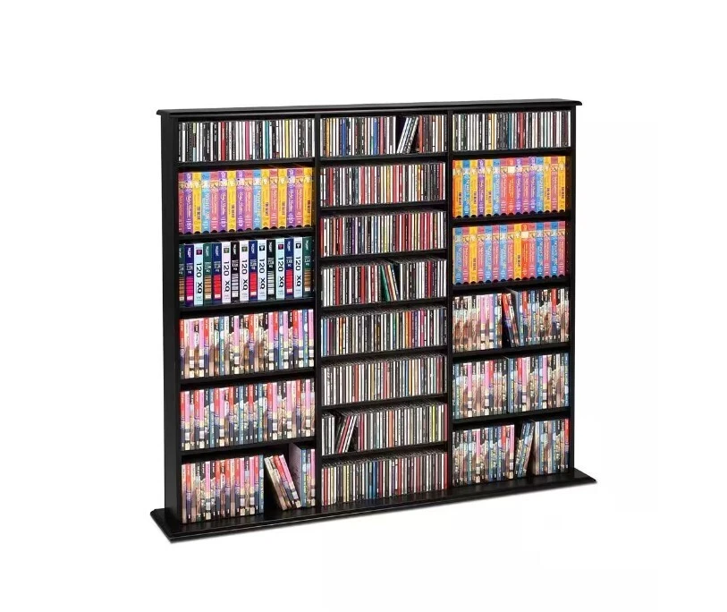 Home 540 Wall Storage Media Cabinet CD VHS Blu-Ray Multimedia Wall Unit Tower - Image 2 of 4