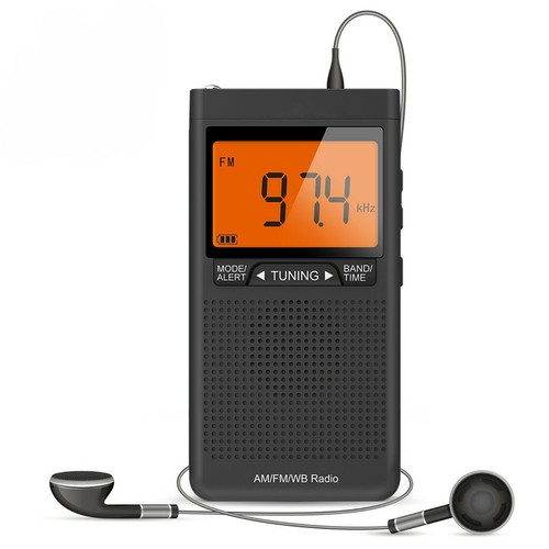 AM FM Radio Battery Operated Radio Portable Pocket Auto-Search ...