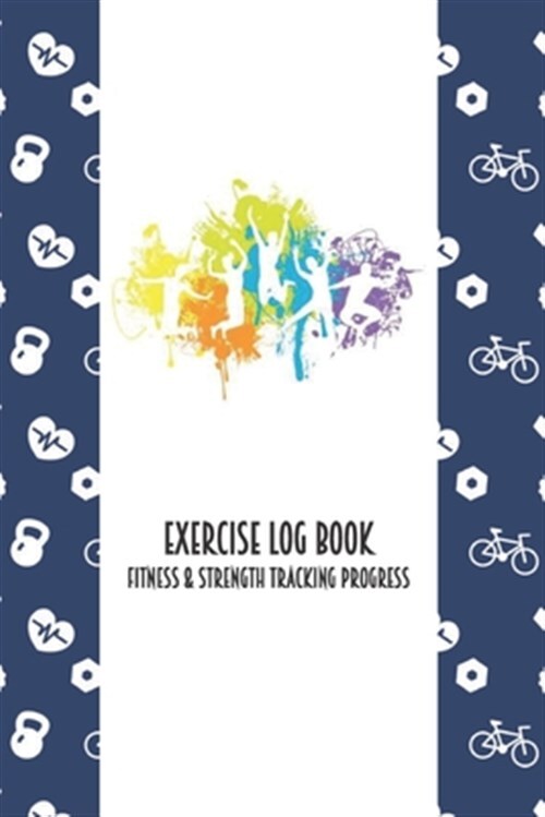 Exercise Log Book Fitness & Strength Tracking Progress: Colorful Sports Theme...