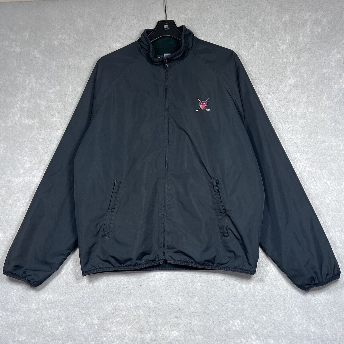Vintage Polo Ralph Lauren Jacket Mens L Black Windbreaker Vintage Polo Ralph Lauren Jacket Mens L Black Windbreaker