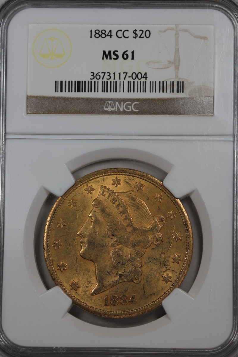 シャルマン20KGF　金張りTWENTY G 2111ビンテージ 1884-CC 20.00 NGC MS 61 TWENTY DOLLAR Gold Piece | eBay