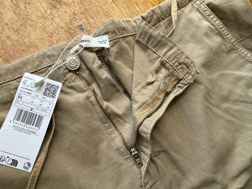 BRAND NEW MANGO PARACHUTE TROUSERS FIT WAIST 38" LEG 26" CHINO LOOSE M MNG UK 14 - Picture 7 of 11