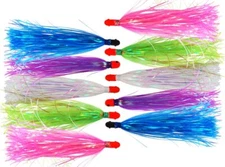 3 MYLAR DUSTER BLUE WATER FISH CANDY FLASH TROLLING LURE BALLYHOO BAIT FISHING