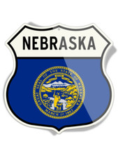 State Flag of Nebraska - Shield Shape - Aluminum Sign - Made in the USA