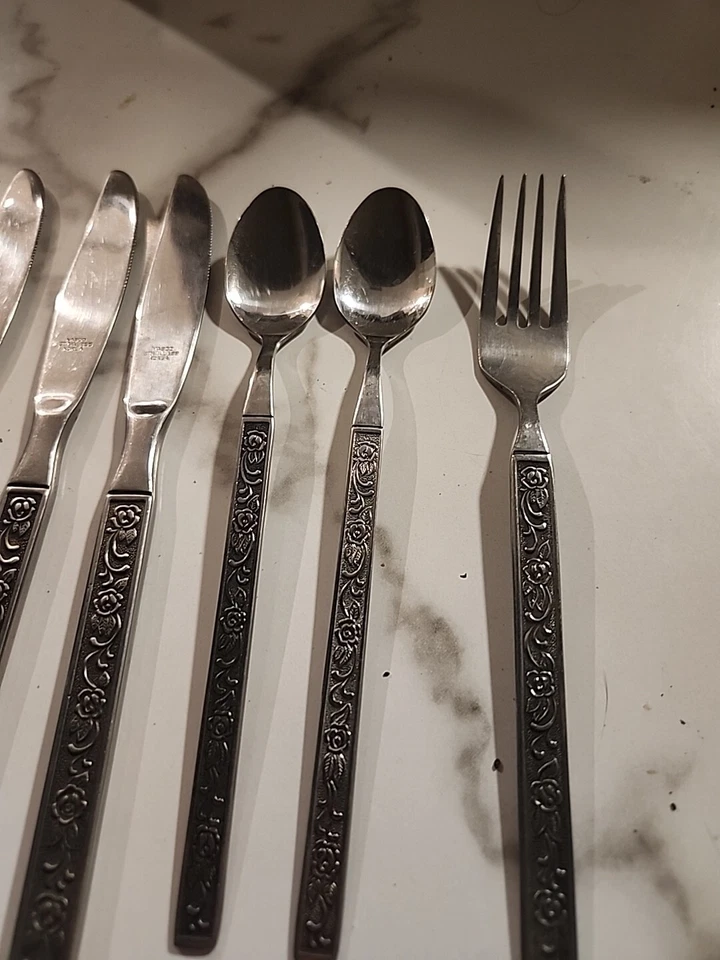 National Silver COSTELLANO Korea Stainless Flatware Choice 6 Pc Set 3 K 2 S 1 F - Image 4 of 4