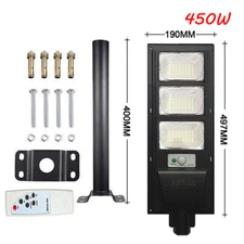 Commercial Solar Street FloodLight LED Light Dusk To Dawn Road Lamp 150W-600W