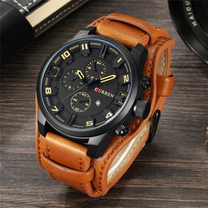 Curren-Watch-Army-Quartz-Wristwatches-Leather-Man-039-s-Casual-Sports-Watches