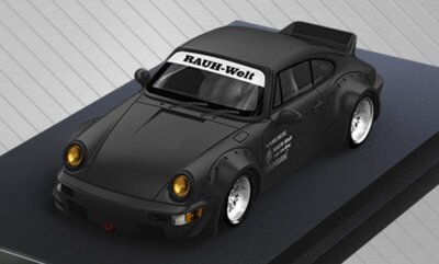 PORSCHE RWB 964 - Ducktail - Samurai  - black - Mini Station 1:64
