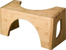 Bamboo Flip Bathroom Toilet Stool - 7 and 9 inch Adjustable