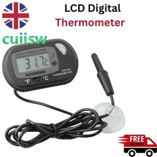 LCD Digital Thermometer Aquarium Fish Tank Vivarium Water Marine Probe UK Seller