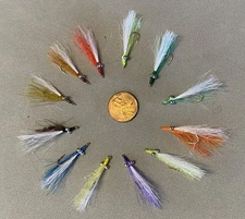CLOUSER MINNOWS SIZE 10 TROUT BLUEGILL 2 FLIES PER AUCTION FISHING 12 COLORS