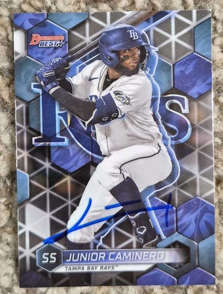 Junior Caminero Signed Auto 2023 Bowman's Best #TP-18 Baseball Card