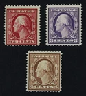 CKStamps: US Stamps Collection Scott#375-377 Mint H OG 2 Tiny Thin