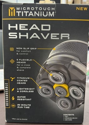 Microtouch Titanium Head Shaver with 5 Flexible Heads, Rechargeable Wet Dry