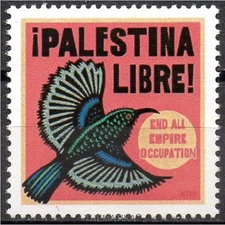 Cinderella - Label - Vignette - Labels - Free Palestine - Sunbird - Bird - Birds