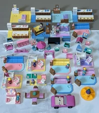 1990’s Galoob My Pretty Dollhouse Lot Of 54 Accessories Furniture And Figures