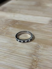 18ct Sapphire Diamond Half Eternity Band Ring, 750 White Gold, Size M
