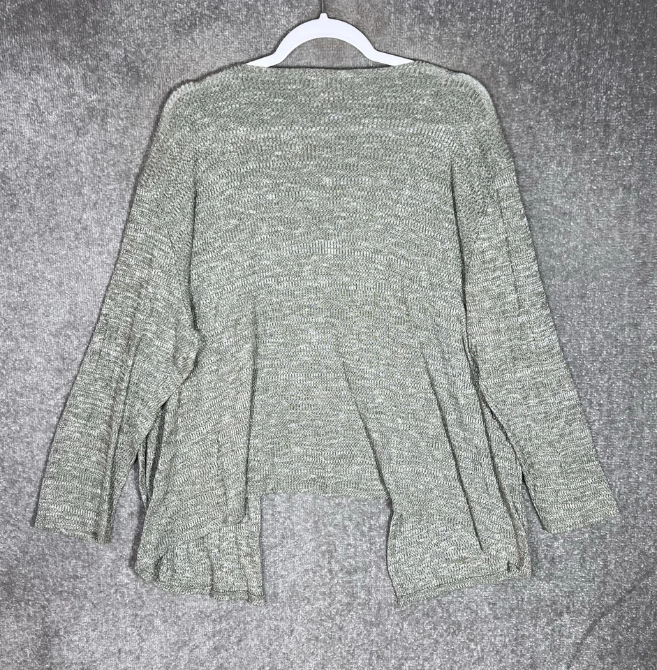 Charlotte Russe Open Front Cardigan Sweater Womens Size XL Green Ribbed Knit Y2K - Image 2 of 4