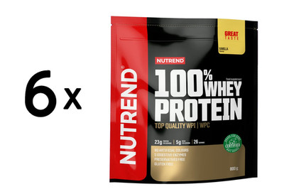 6 x Nutrend 100% Whey Protein, Vanilla - 800g (41,66 EUR/kg)