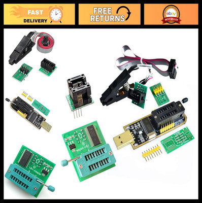 USB EEPROM BIOS Programmer CH341A with SOIC8 Clip & Adapters for 24/25 Flash