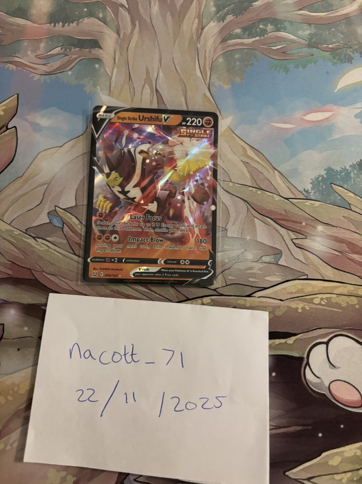 Single Strike Urshifu V 085/163 - Battle Styles - Pokemon Card - Near Mint