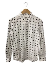 WACKO MARIA Star Print Shirt, Long Sleeve, Size M, Cotton, White, All-Over Print