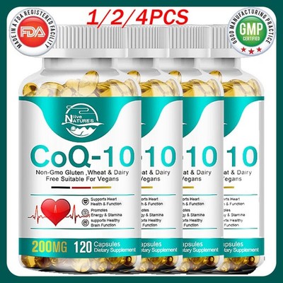 480Pcs CoQ10 Coenzyme Q10 Vegan Capsules 200mg Energy Support & Heart Health