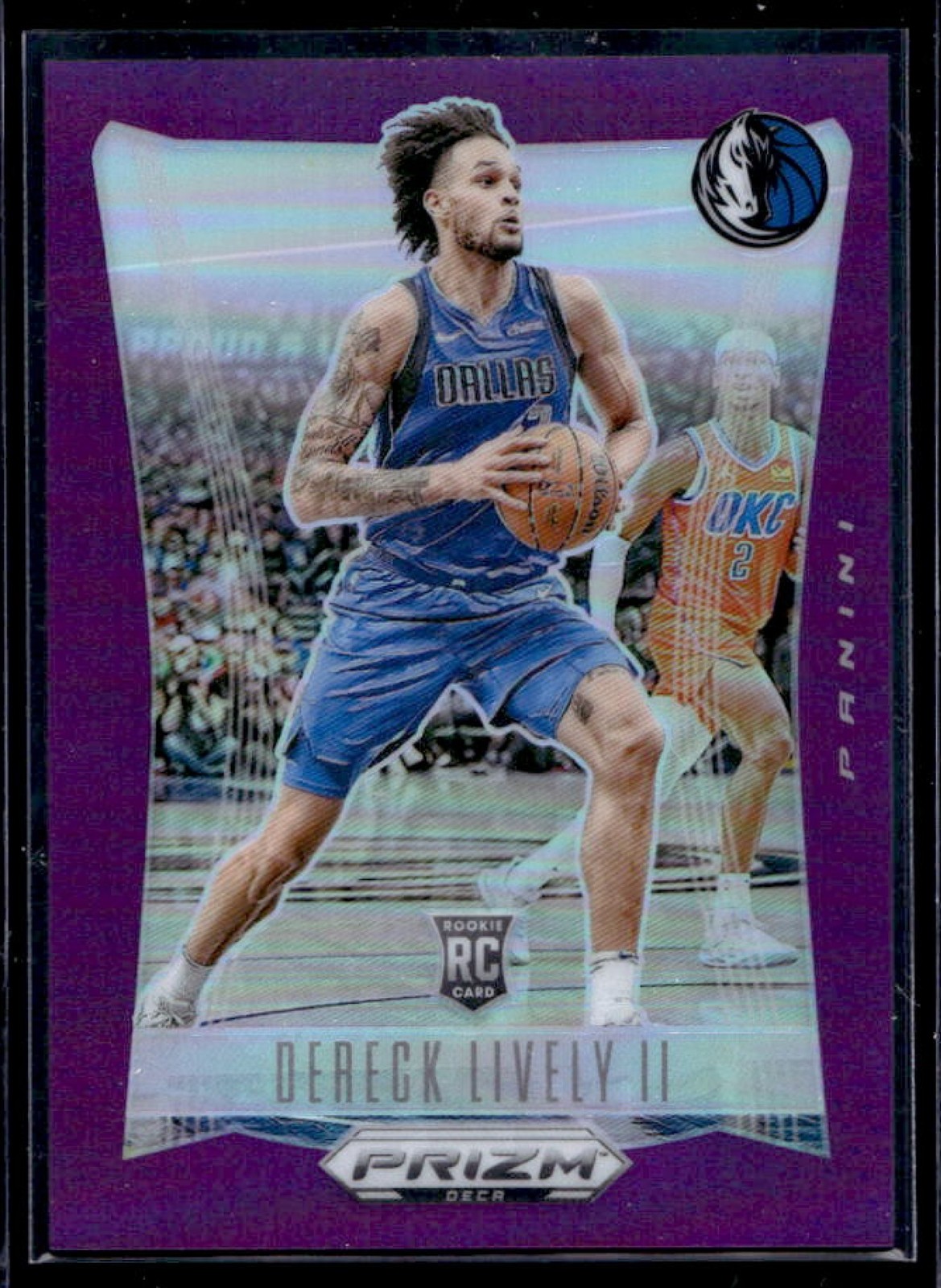 2023-24 Prizm Deca Dereck Lively II RC Purple Rookie #45/99 Mavericks