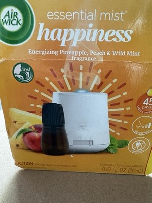 Air Wick Essential Mist Starter Kit, Happiness-Pineapple, Peach, Wild Mint Scent