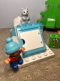 LEGO DUPLO Santa's Winter Holiday 10837 Christmas Sleigh Sleigh Tree Lot EUC