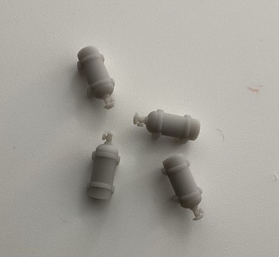 1:64 Scale Nitrous Bottle 4-Pack - Hot Wheels Matchbox Drag Racing Accessory
