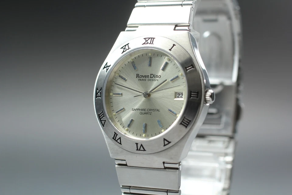 [Near MINT] Roven dino RD-3032 Silver Dial Roman Quartz 33mm Men's Watch JAPAN - Image 2 of 4