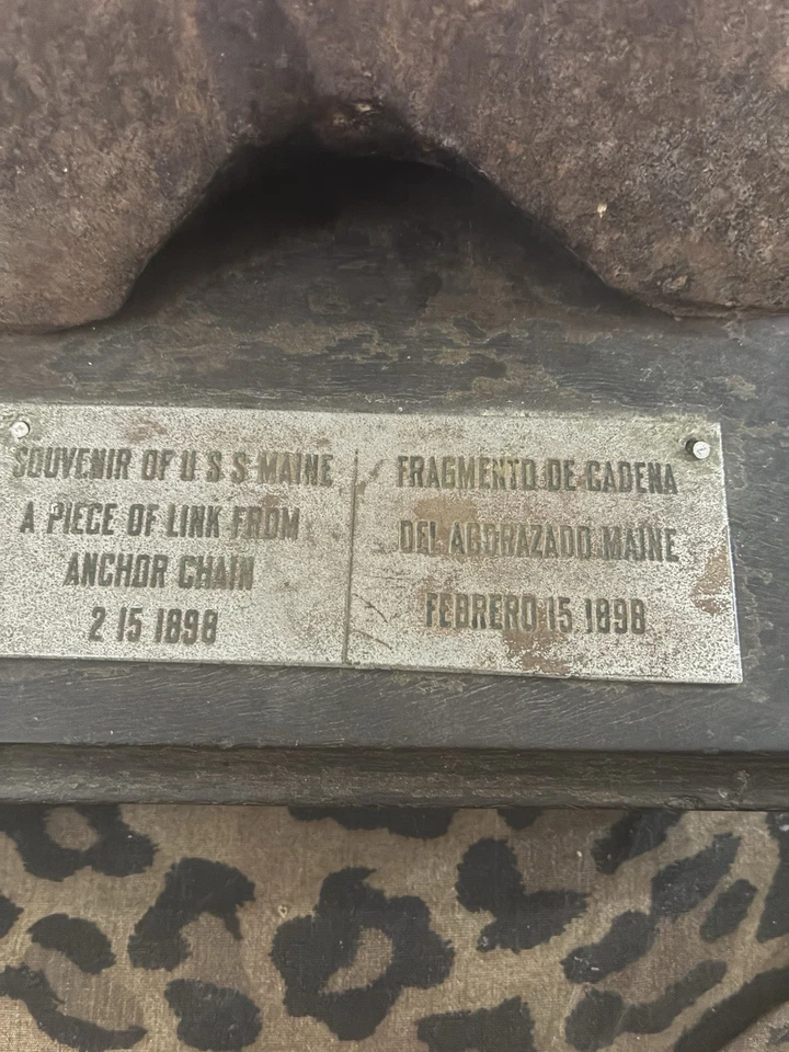 Corrente âncora elo U.S.Maine guerra hispano-americana 1898 - Imagem 2 de 3